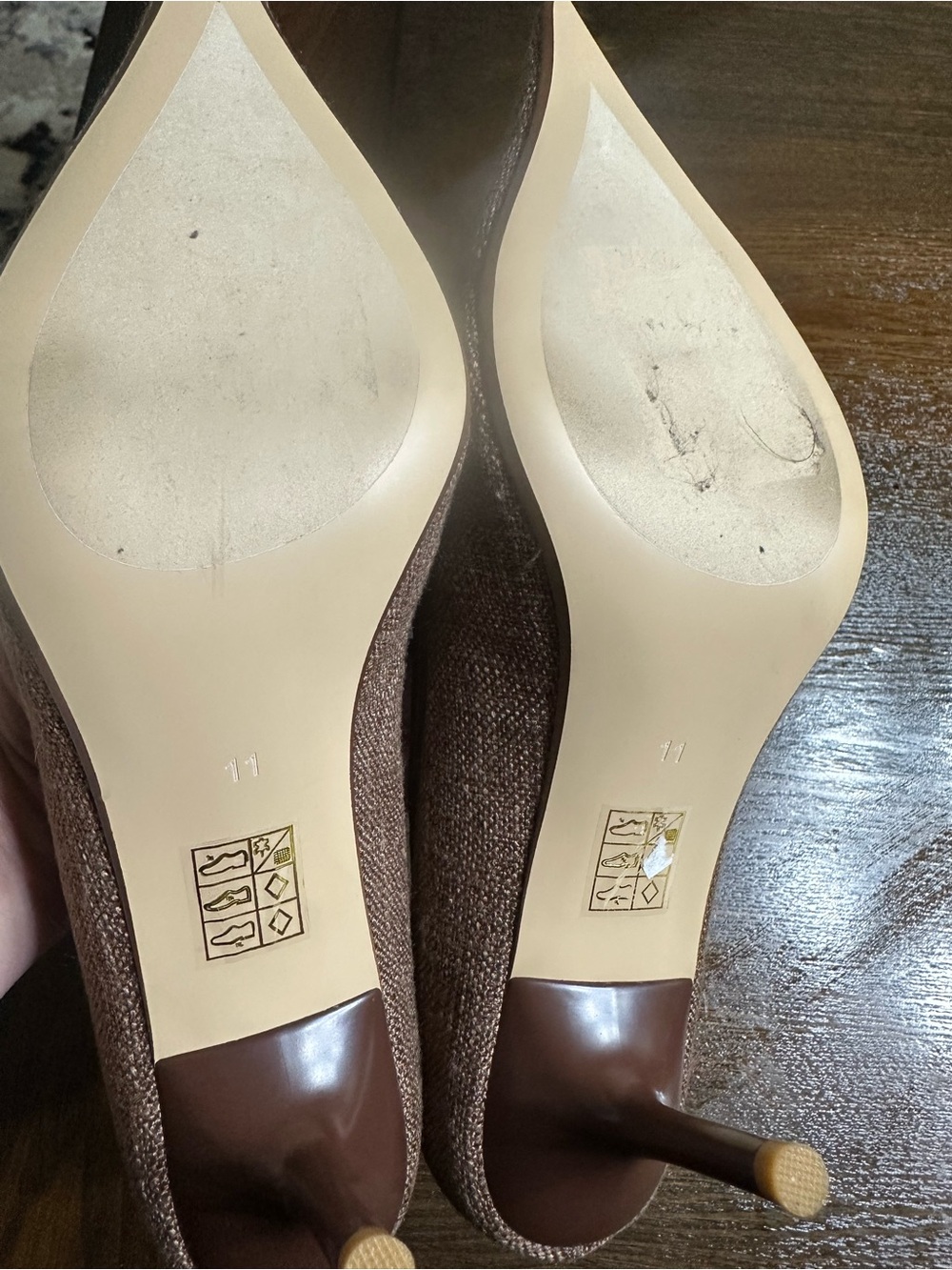 Jeffrey Campbell Taupe Brown Pointed Toe Kitten Heel Pumps - Picture 6 of 6